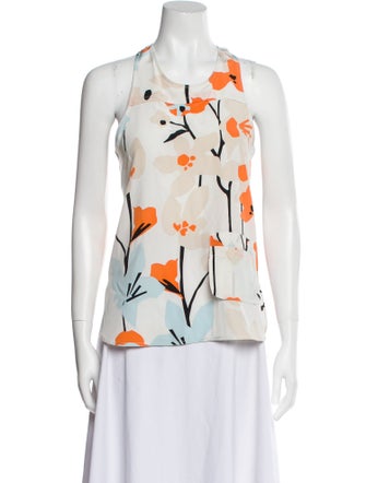 Diane von Furstenberg Silk Floral Print Top