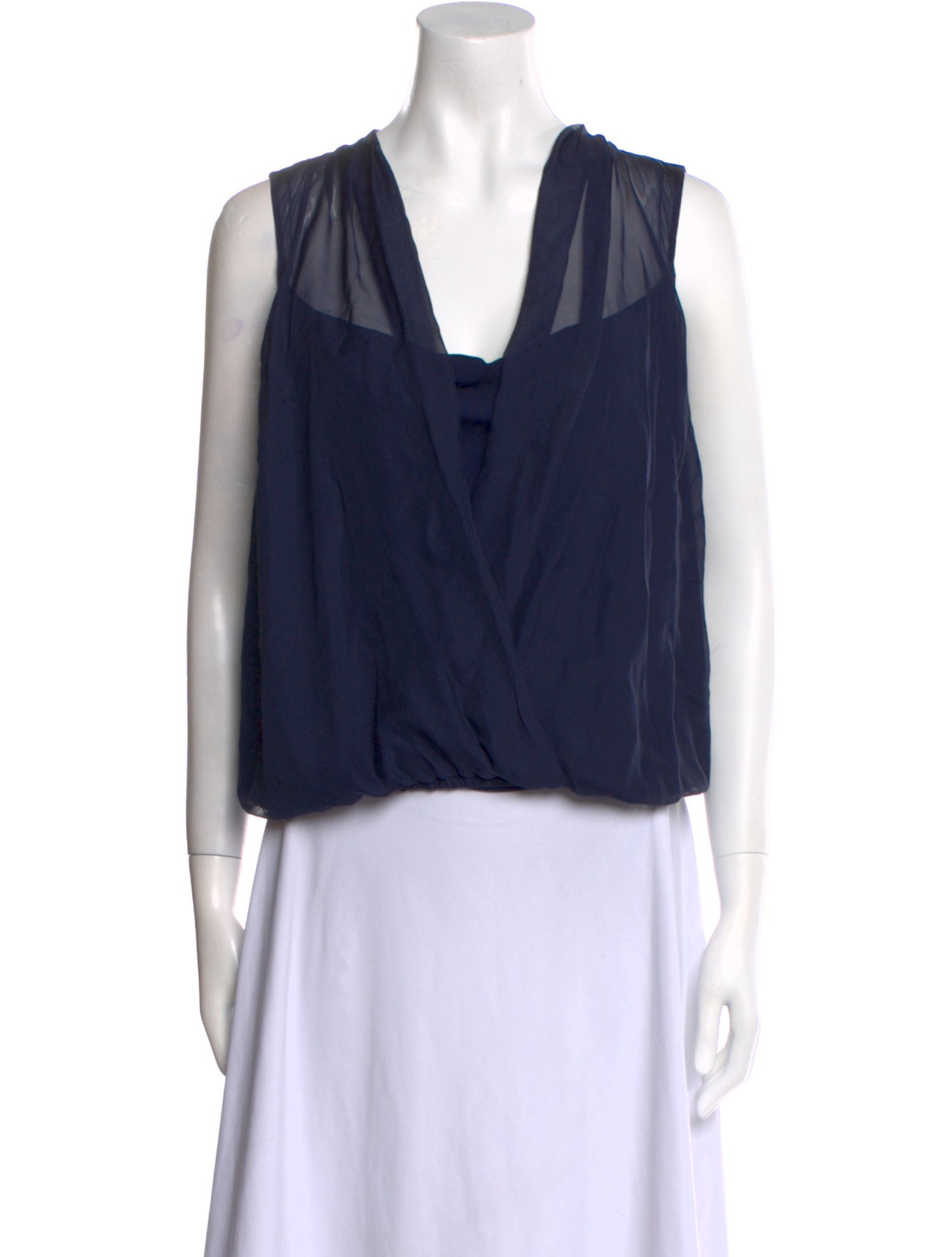 Diane von Furstenberg V-Neck Sleeveless Crop Top