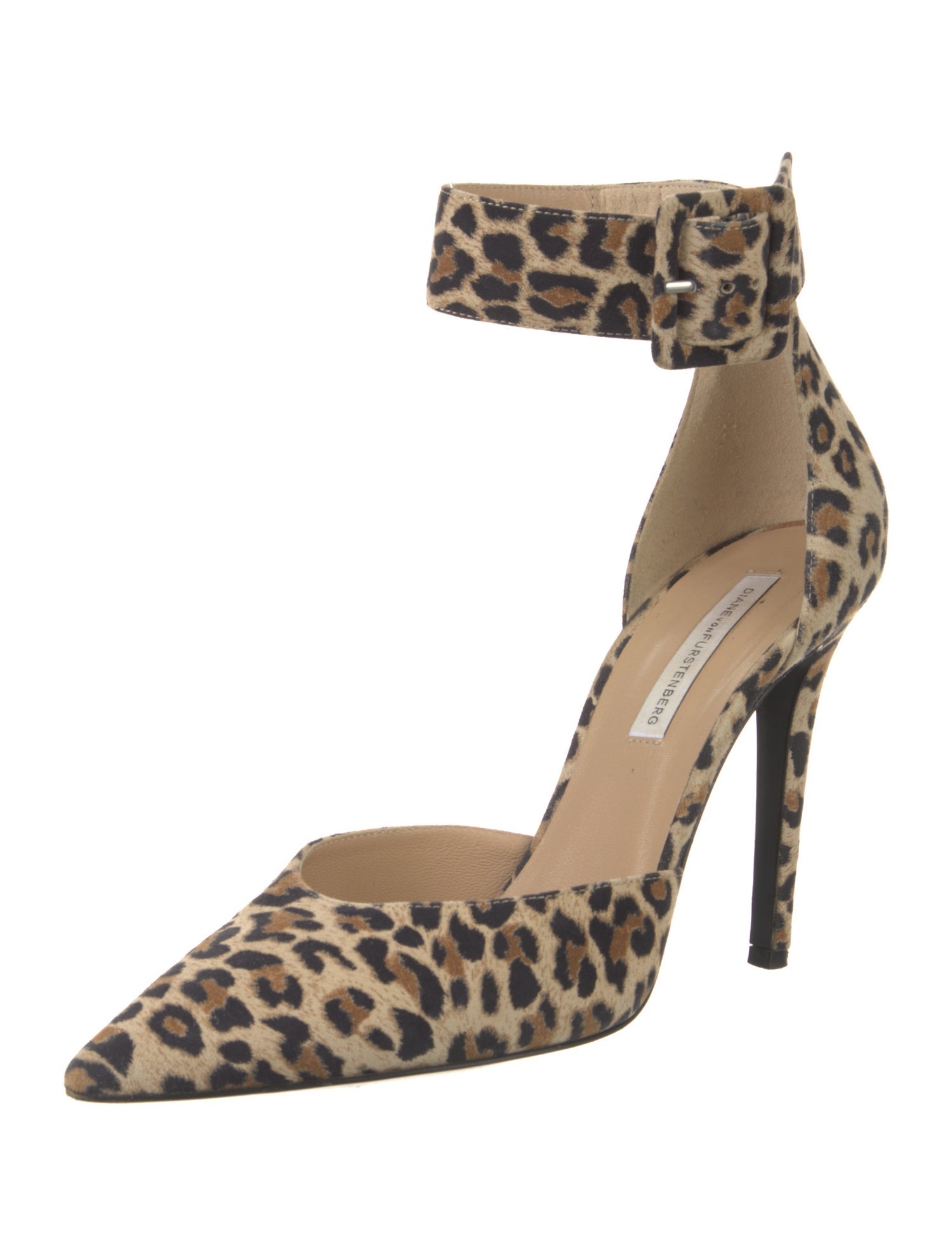 Diane von Furstenberg Suede Animal Print D'Orsay Pumps