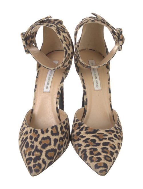 Diane von Furstenberg Suede Animal Print D'Orsay Pumps
