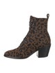 Diane von Furstenberg Ponyhair Animal Print Lace-Up Boots
