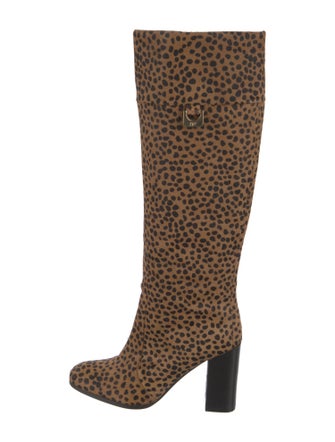 Diane von Furstenberg Ponyhair Animal Print Riding Boots