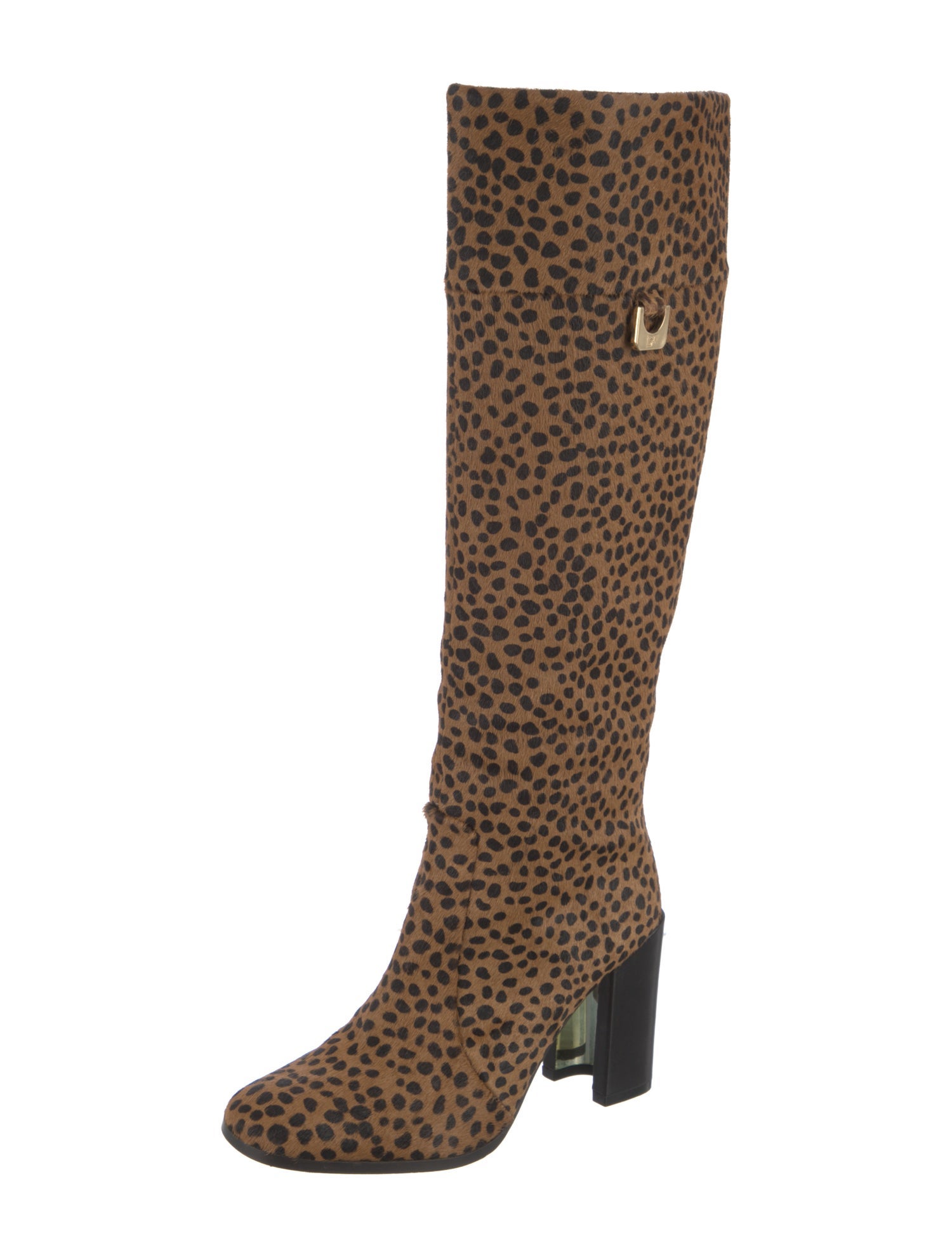 Diane von Furstenberg Ponyhair Animal Print Riding Boots