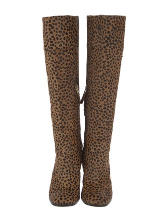 Diane von Furstenberg Ponyhair Animal Print Riding Boots