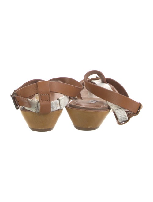 Diane von Furstenberg Leather Colorblock Pattern Slingback Sandals