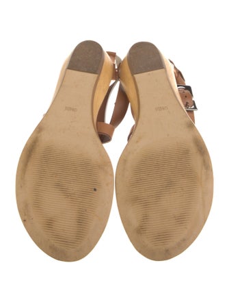 Diane von Furstenberg Leather Colorblock Pattern Slingback Sandals