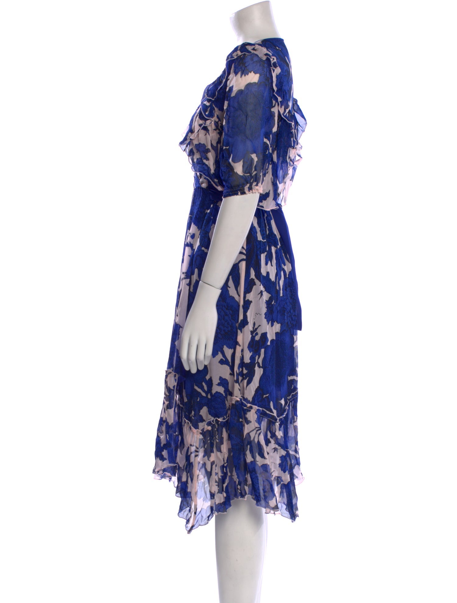 Diane von Furstenberg Floral Print Midi Length Dress