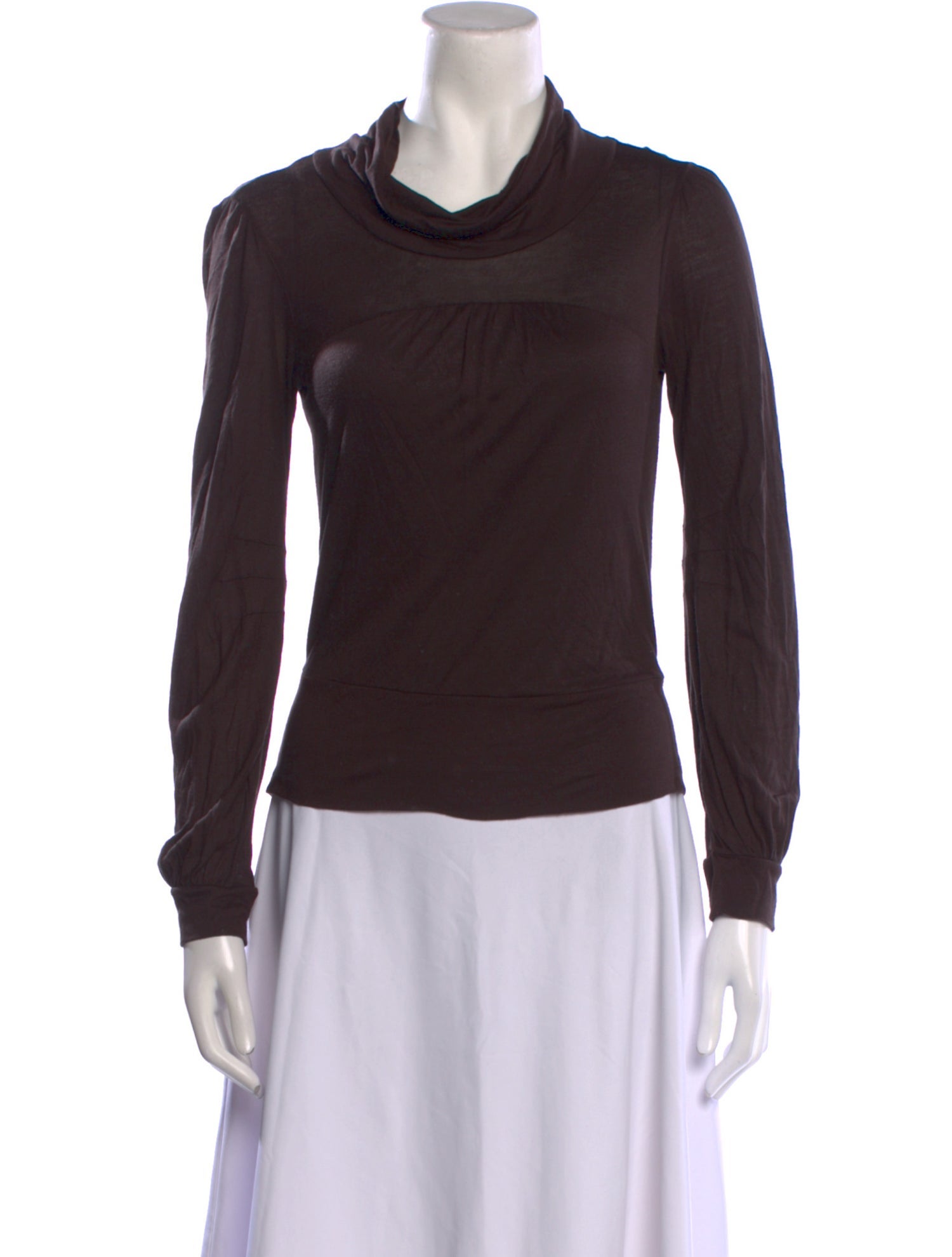 Diane von Furstenberg Cowl Neck Long Sleeve Top