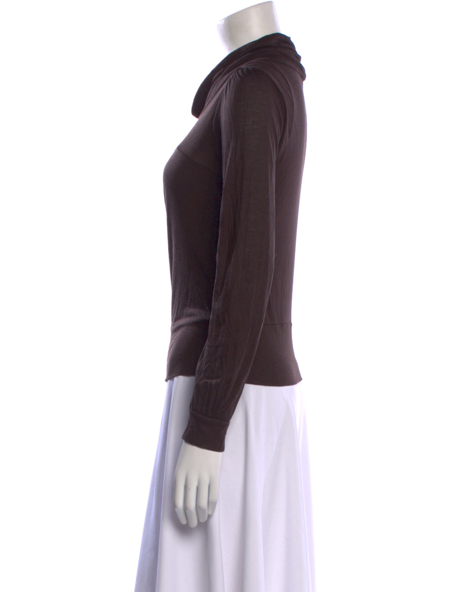 Diane von Furstenberg Cowl Neck Long Sleeve Top