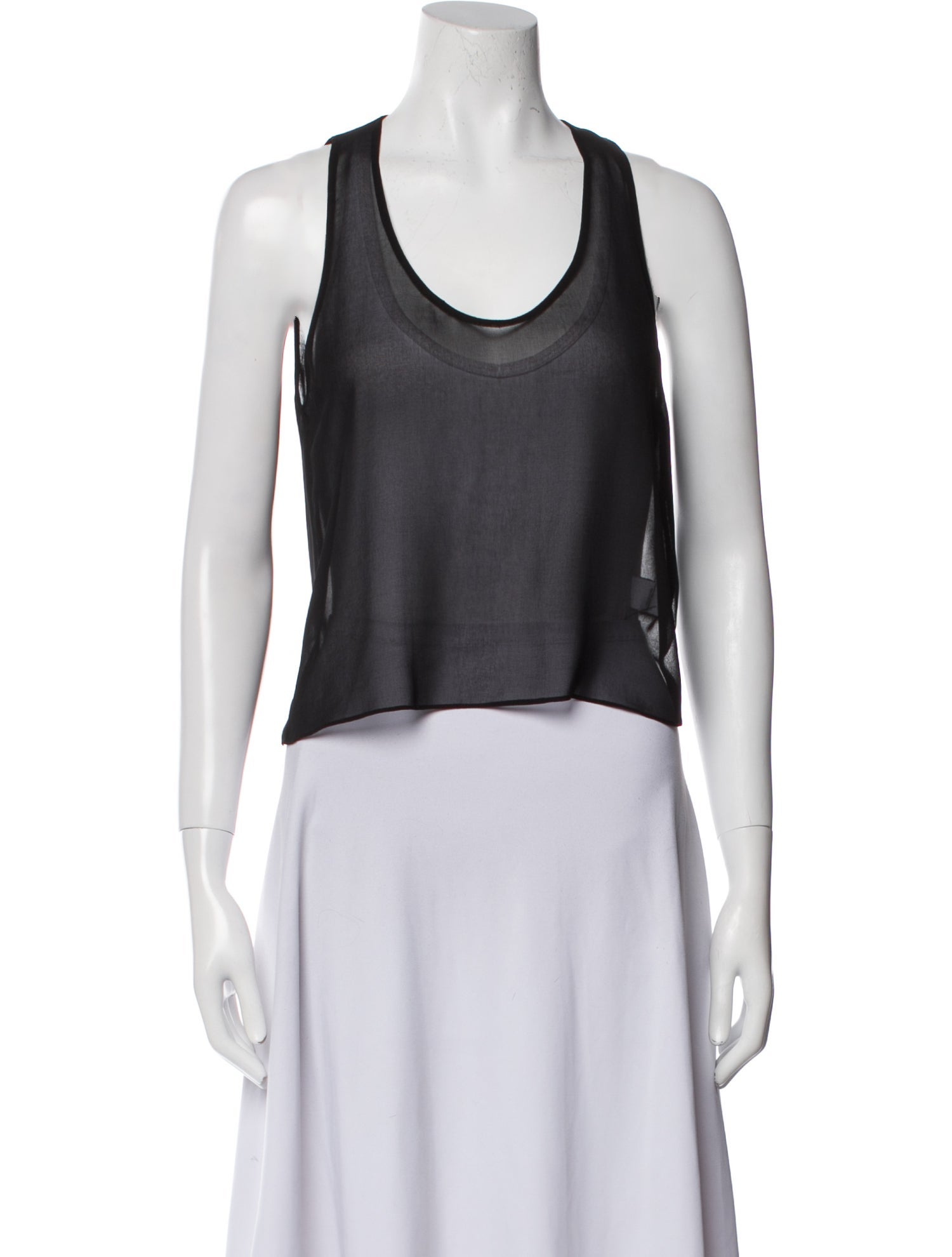 Diane von Furstenberg Scoop Neck Sleeveless Crop Top