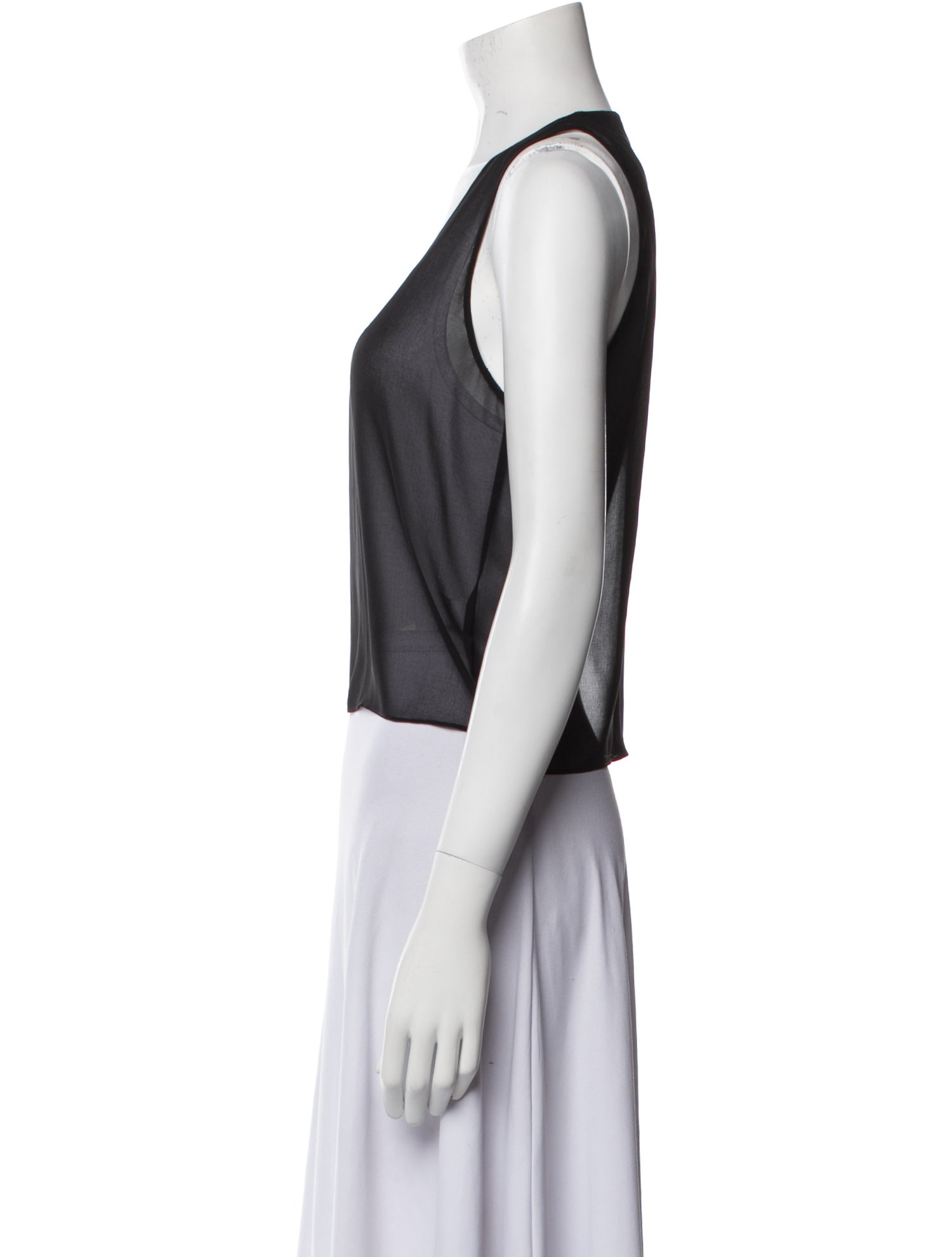 Diane von Furstenberg Scoop Neck Sleeveless Crop Top