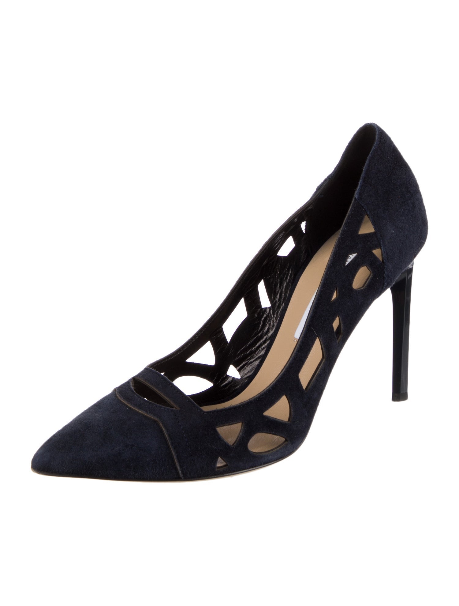 Diane von Furstenberg Suede Cutout Accent Pumps