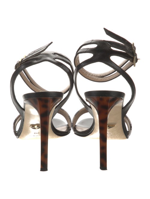 Diane von Furstenberg Leather Plaid Print Sandals