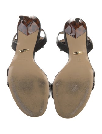 Diane von Furstenberg Leather Plaid Print Sandals