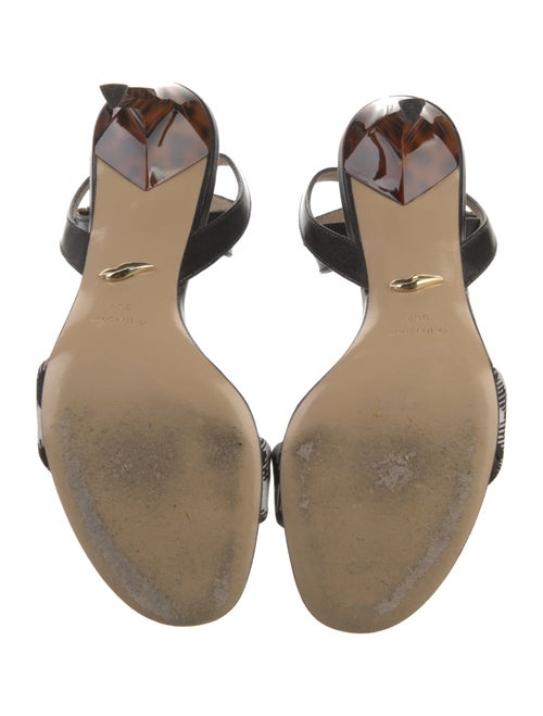 Diane von Furstenberg Leather Plaid Print Sandals