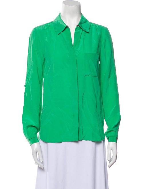 Diane von Furstenberg Silk Long Sleeve Button-Up Top