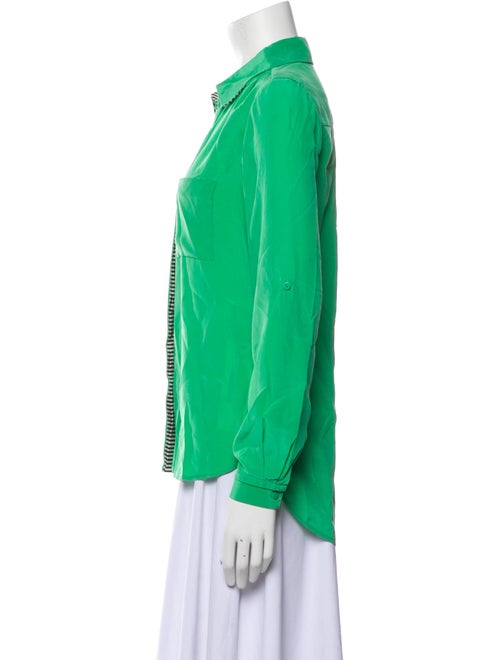 Diane von Furstenberg Silk Long Sleeve Button-Up Top