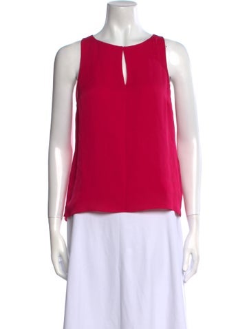 Diane von Furstenberg Tops Silk Crew Neck Blouse Petite