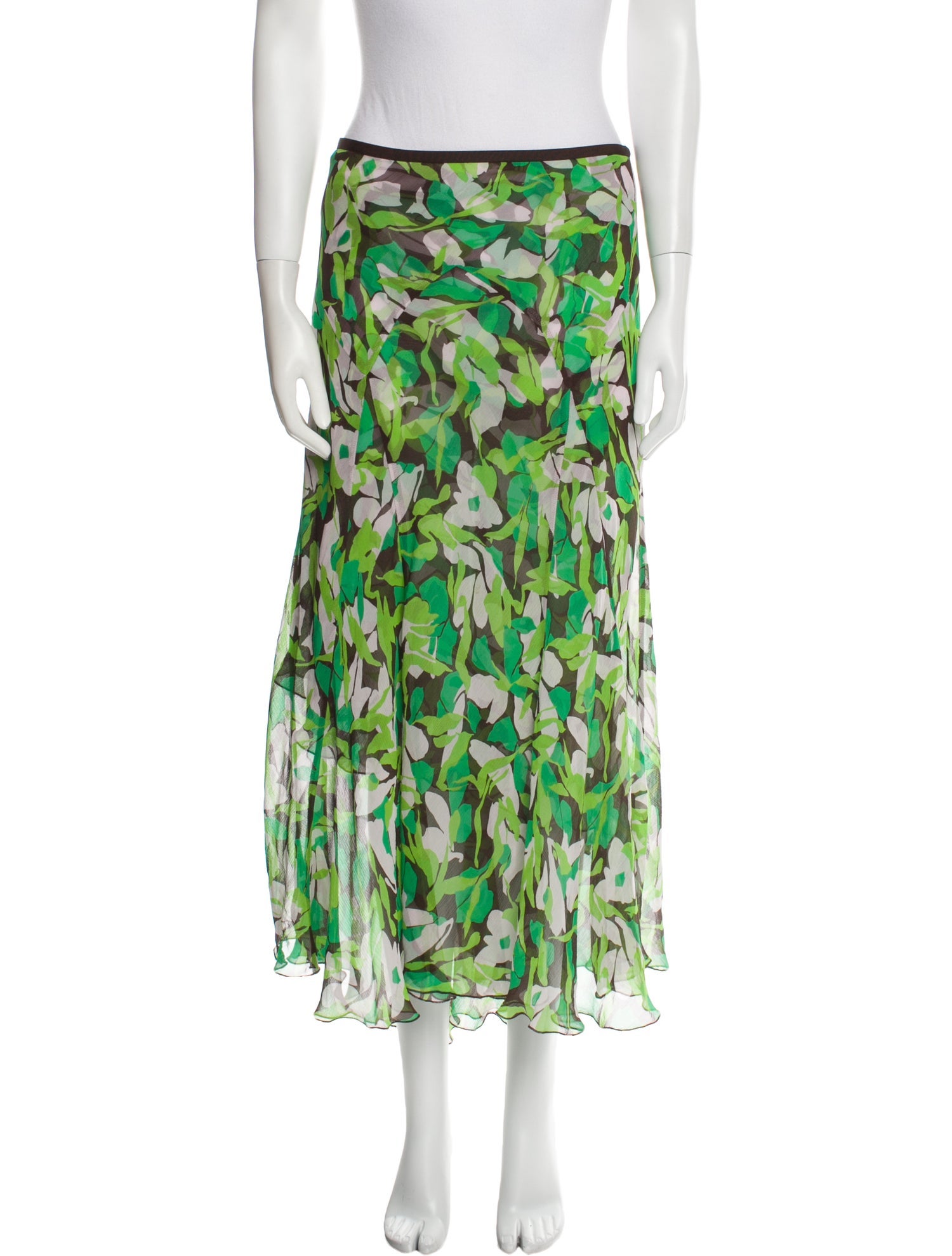 Diane von Furstenberg Silk Midi Length Skirt