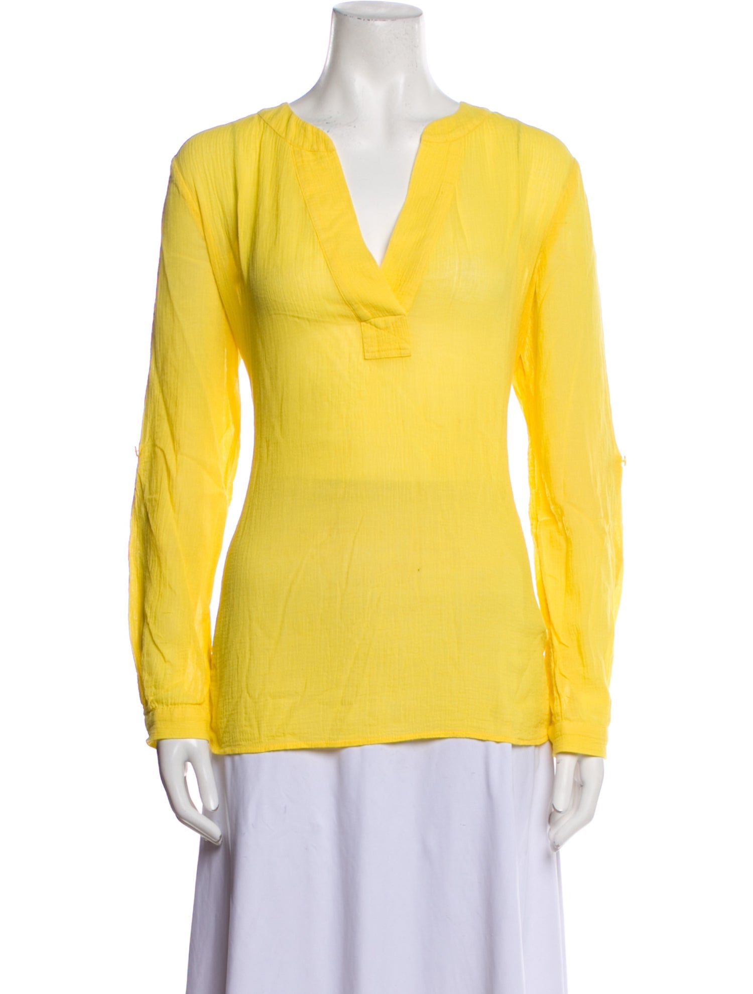 Diane von Furstenberg V-Neck Long Sleeve Blouse