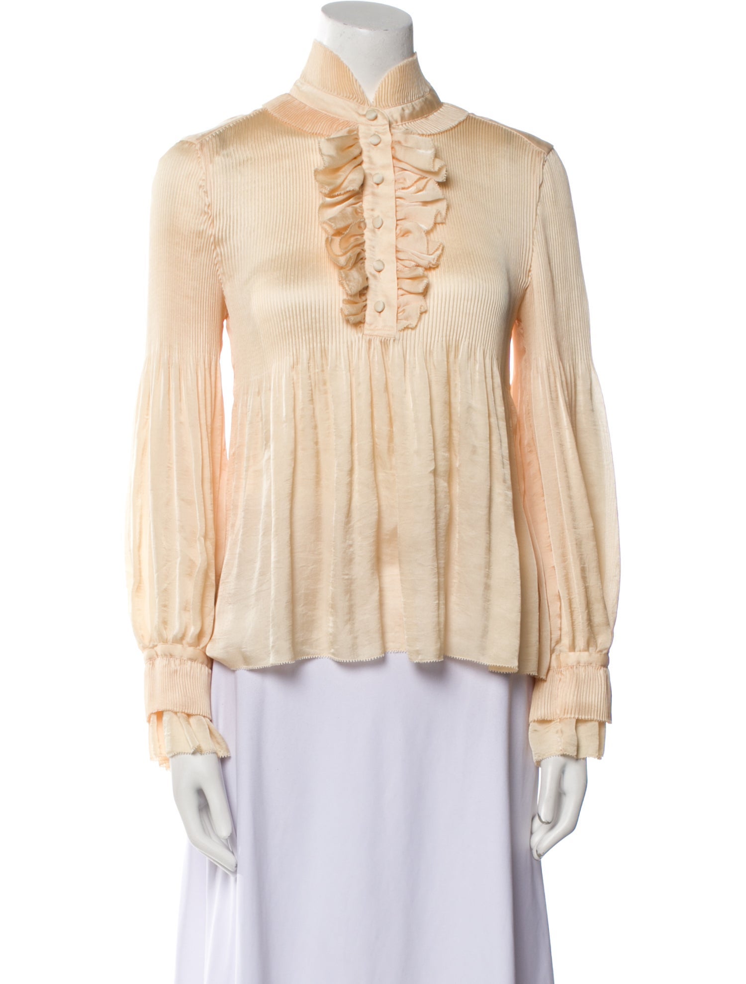 Diane von Furstenberg Mock Neck Long Sleeve Blouse