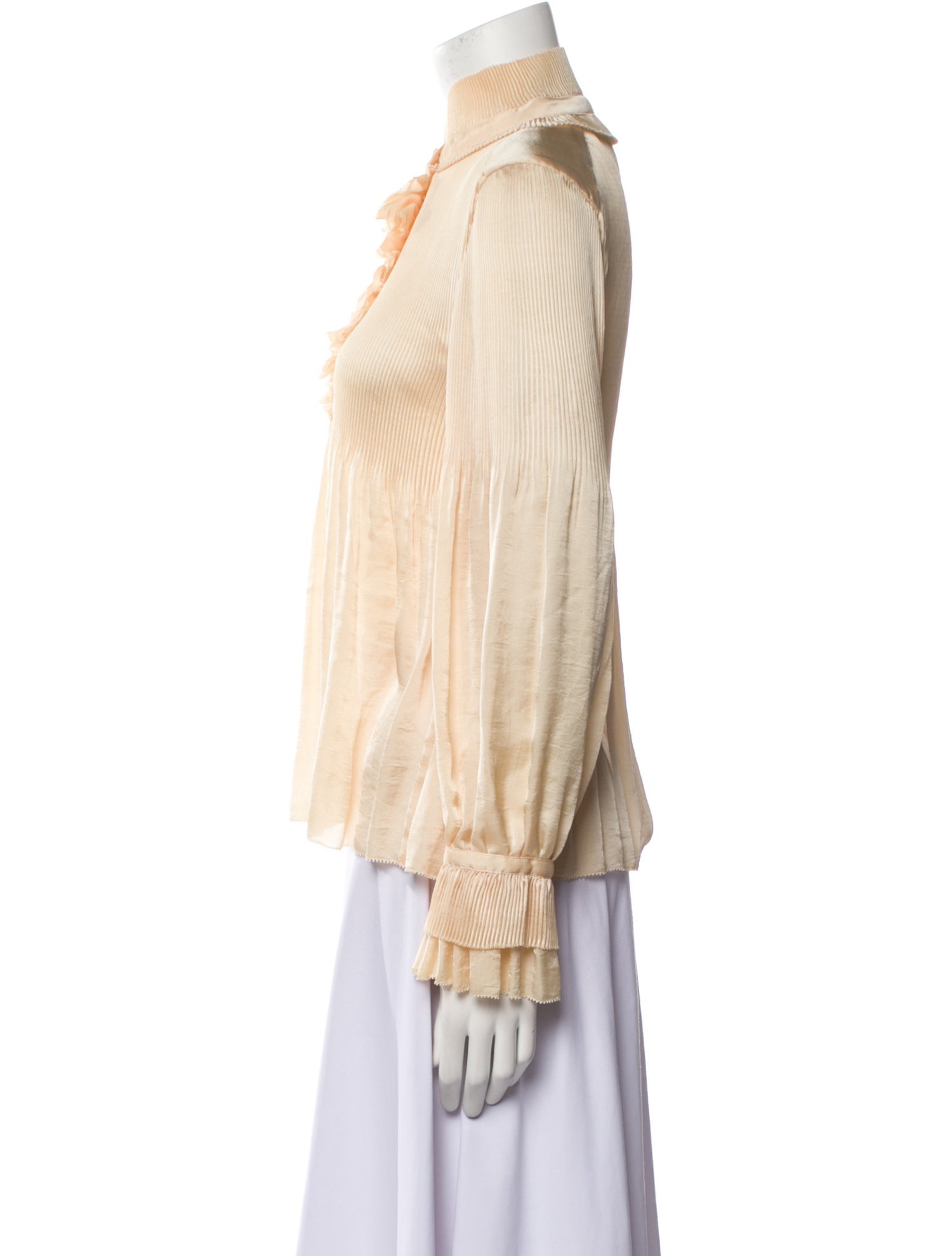 Diane von Furstenberg Mock Neck Long Sleeve Blouse