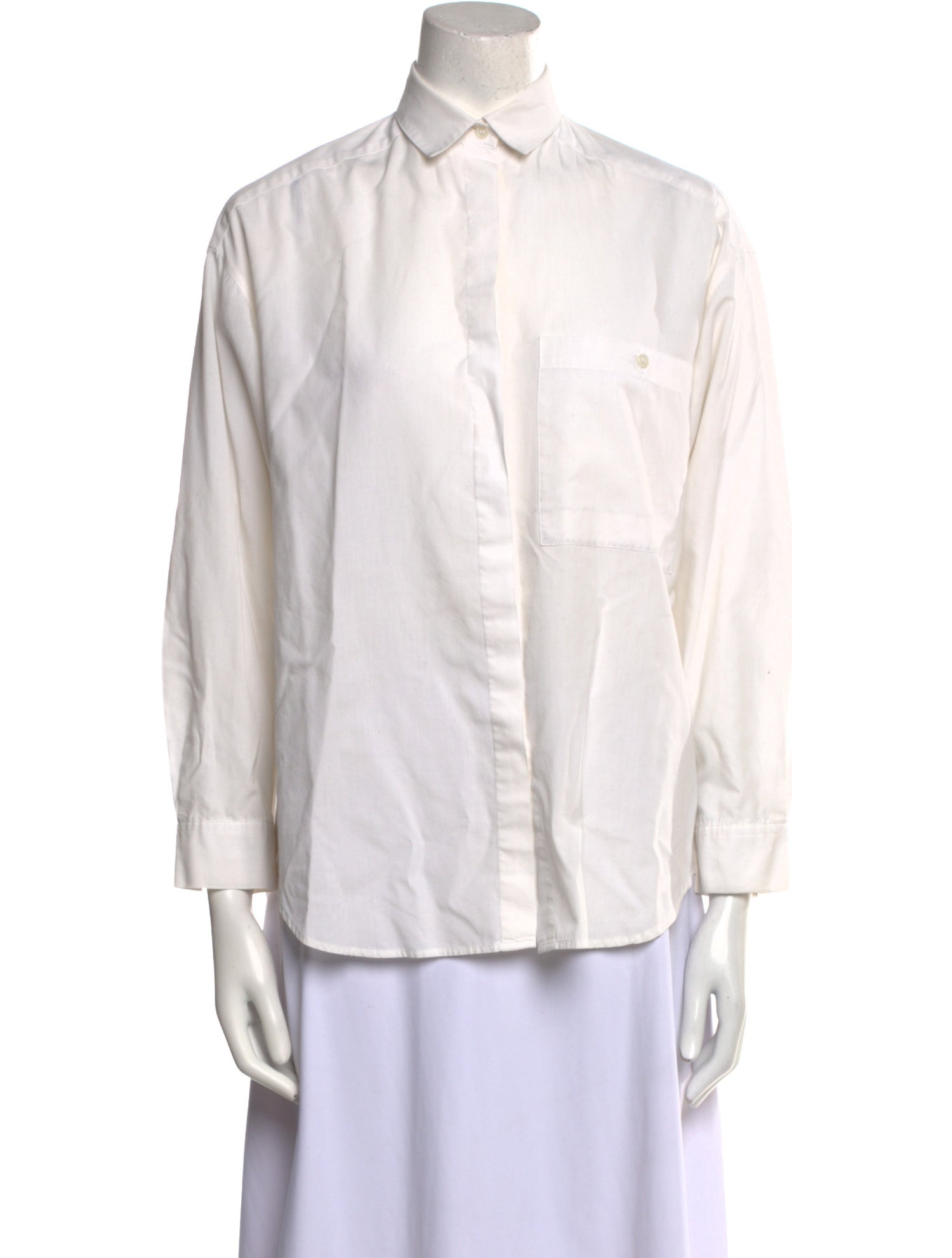 Diane von Furstenberg Three-Quarter Sleeve Button-Up Top