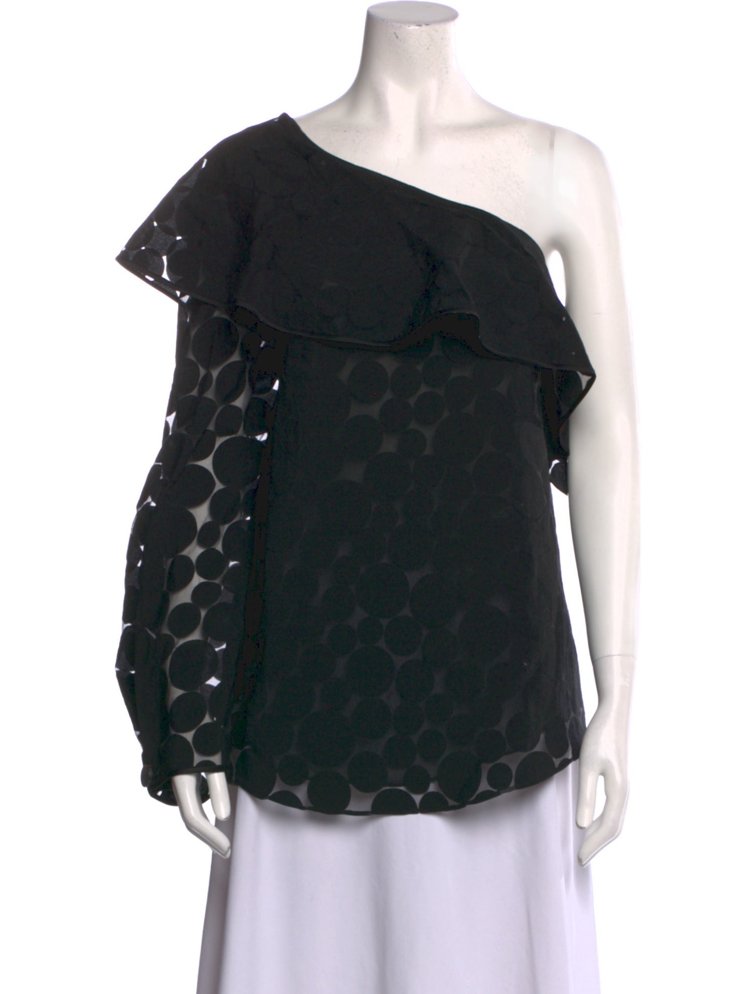 Diane von Furstenberg Lace Pattern One-Shoulder Blouse
