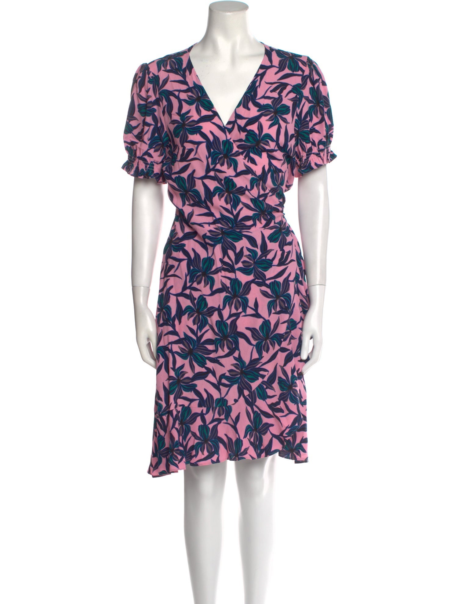 Diane von Furstenberg Floral Print Knee-Length Dress