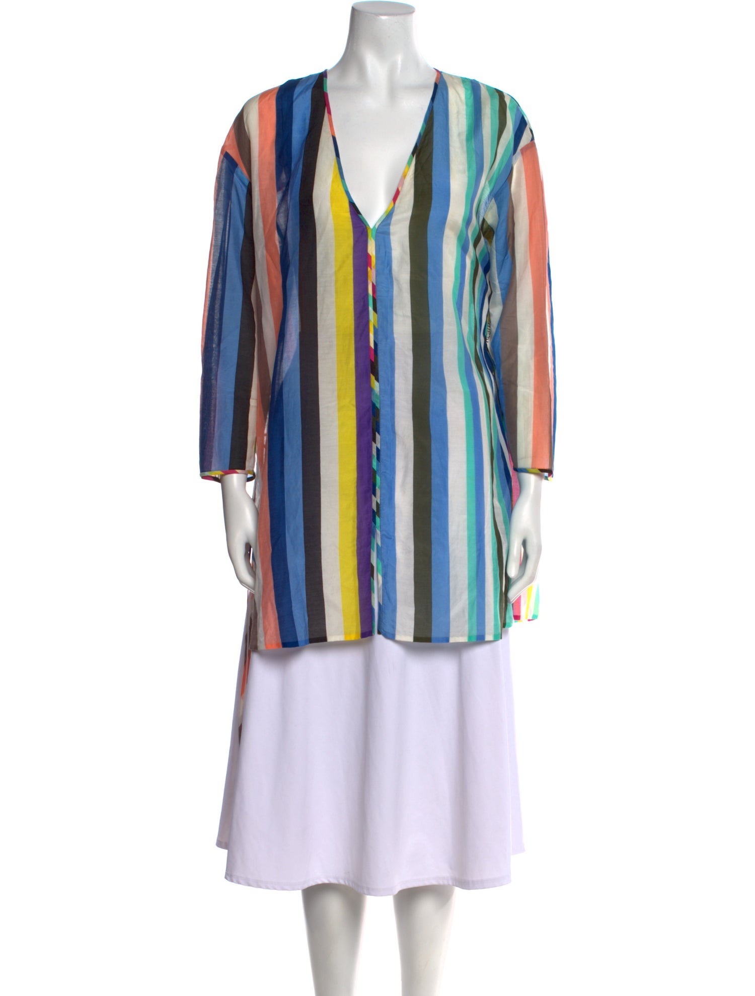 Diane von Furstenberg Striped V-Neck Tunic