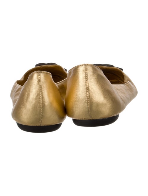 Diane von Furstenberg Embossed Leather Eyelet Trim Ballet Flats