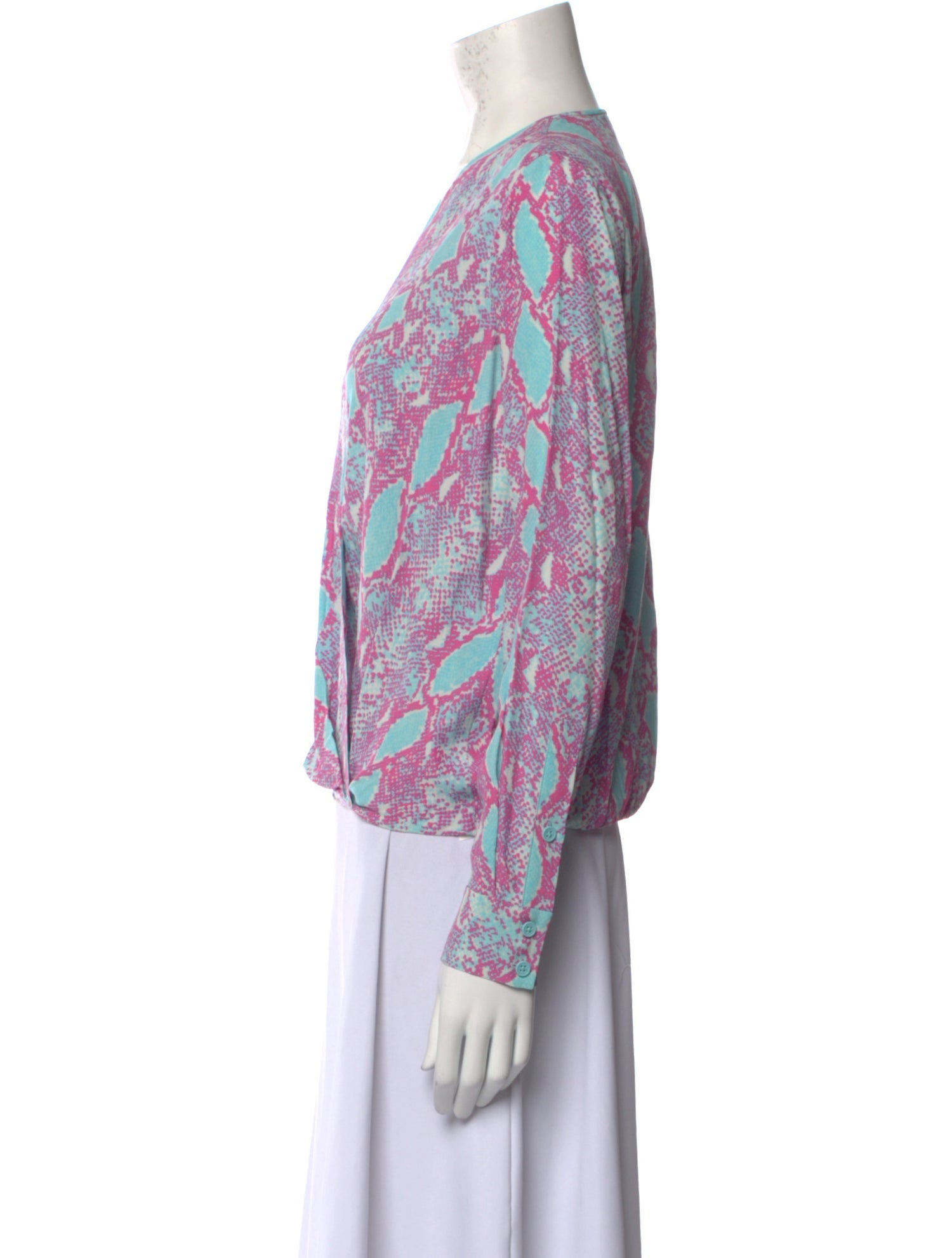 Diane von Furstenberg Animal Print V-Neck Top w/ Tags