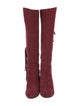 Diane von Furstenberg Suede Fringe Trim Accent Lace-Up Boots