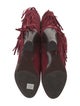 Diane von Furstenberg Suede Fringe Trim Accent Lace-Up Boots
