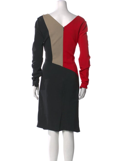 Diane von Furstenberg Colorblock Pattern Knee-Length Dress