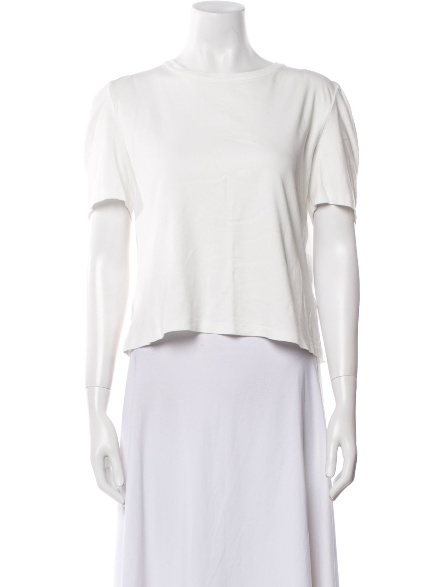 Diane von Furstenberg Bateau Neckline Short Sleeve Crop Top
