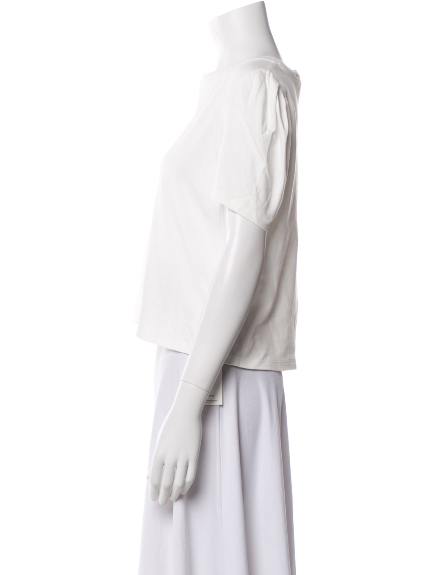 Diane von Furstenberg Bateau Neckline Short Sleeve Crop Top