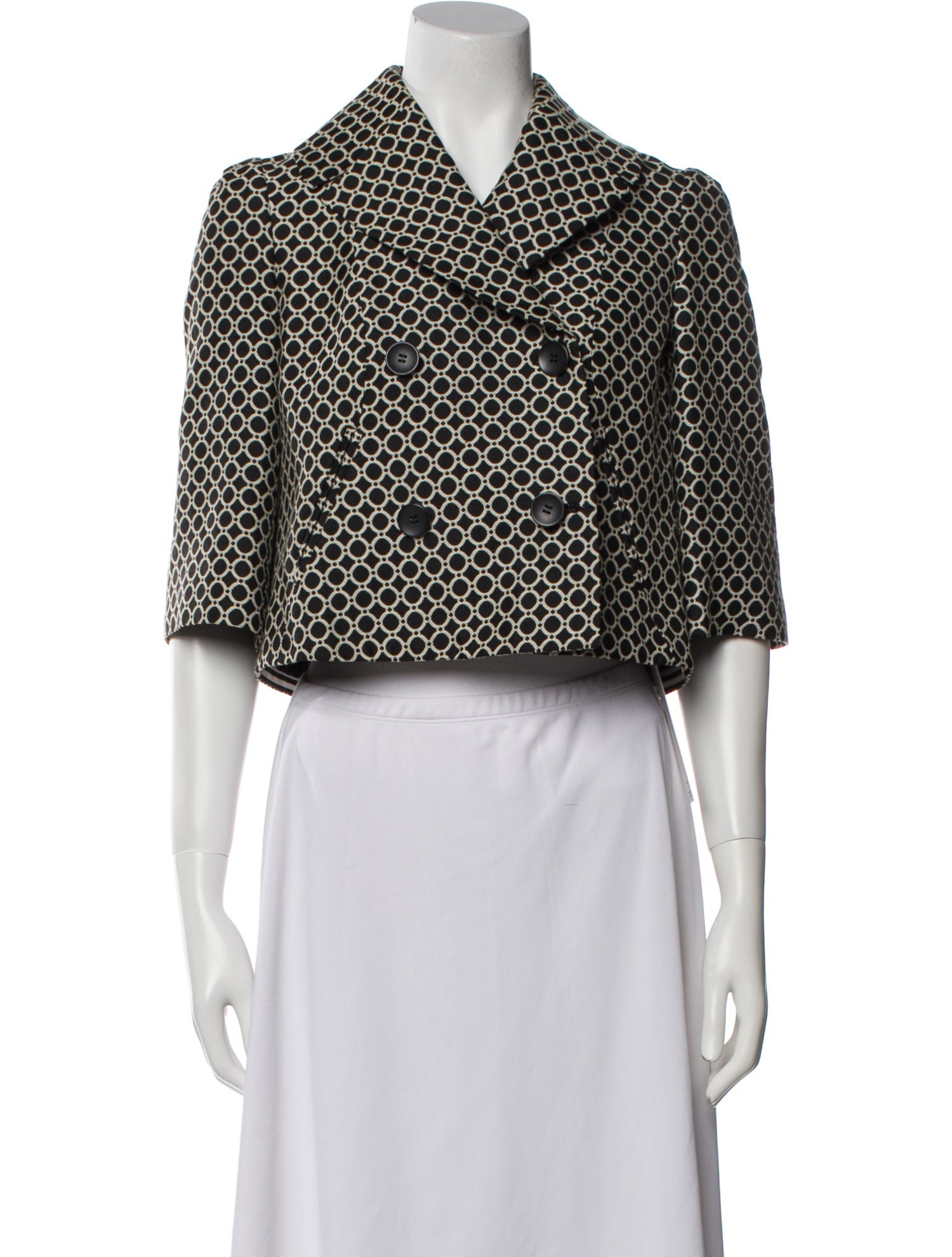 Diane von Furstenberg Silk Polka Dot Print Bolero