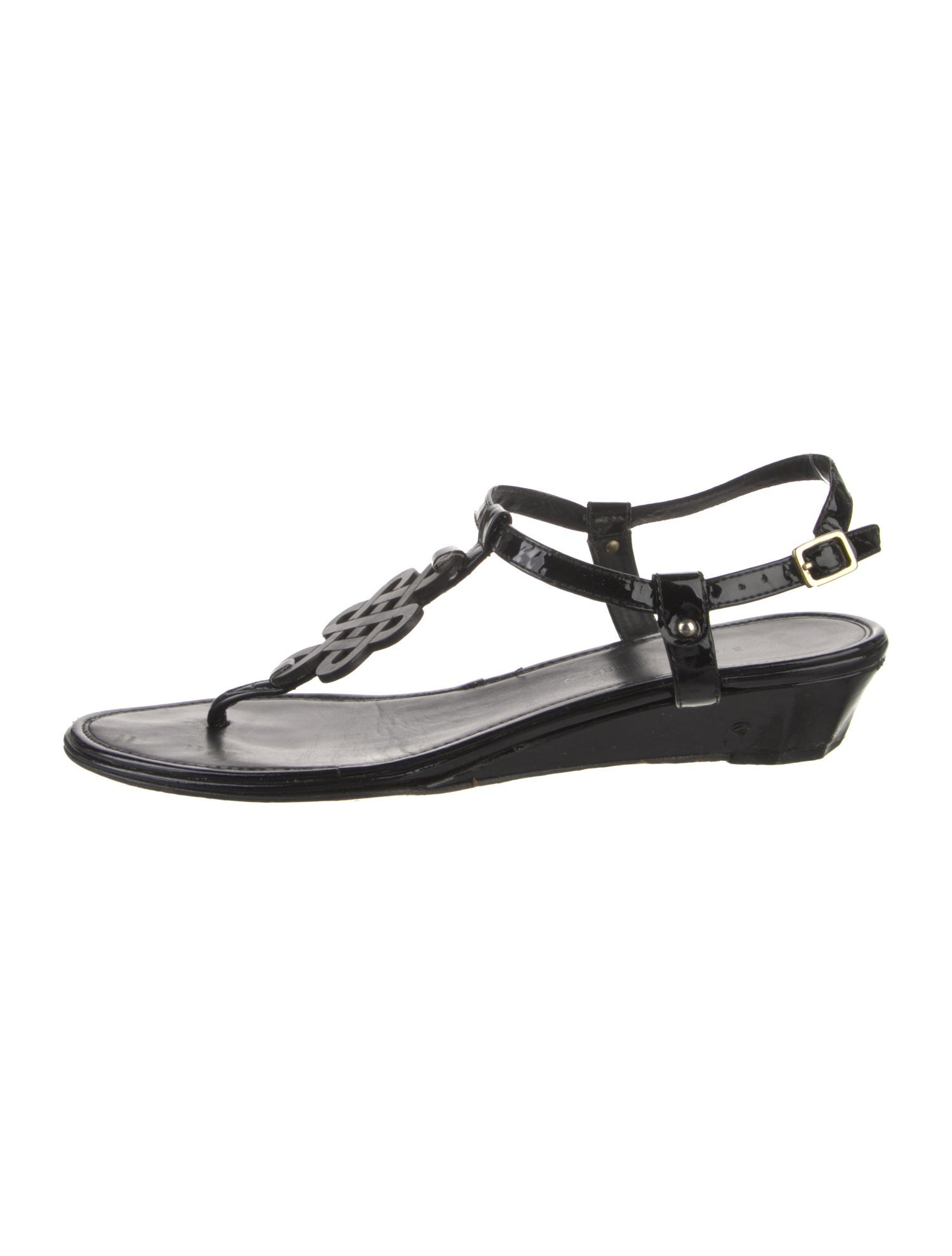 Diane von Furstenberg Patent Leather T-Strap Sandals