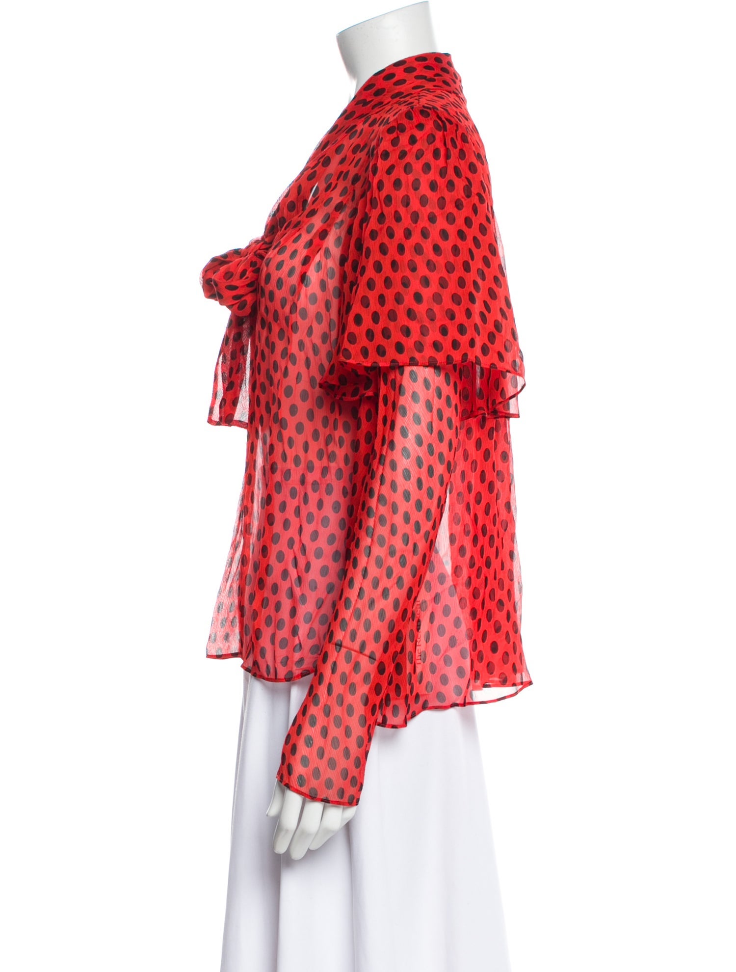 Diane von Furstenberg Silk Polka Dot Print Blouse