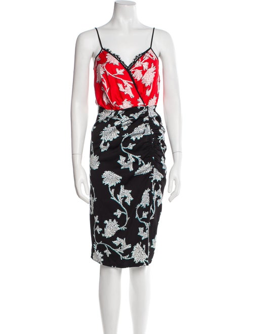 Diane von Furstenberg Floral Print Knee-Length Dress