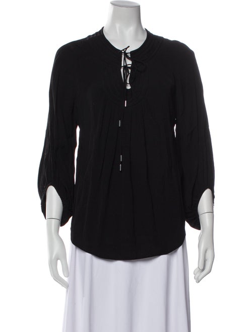 Diane von Furstenberg V-Neck Three-Quarter Sleeve Blouse