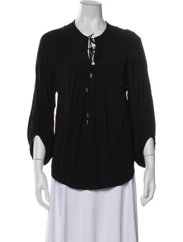 Diane von Furstenberg Tops V-Neck Three-Quarter Sleeve Blouse M