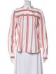 Diane von Furstenberg Striped Mock Neck Button-Up Top