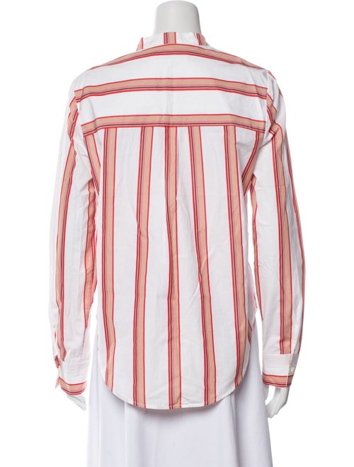 Diane von Furstenberg Striped Mock Neck Button-Up Top