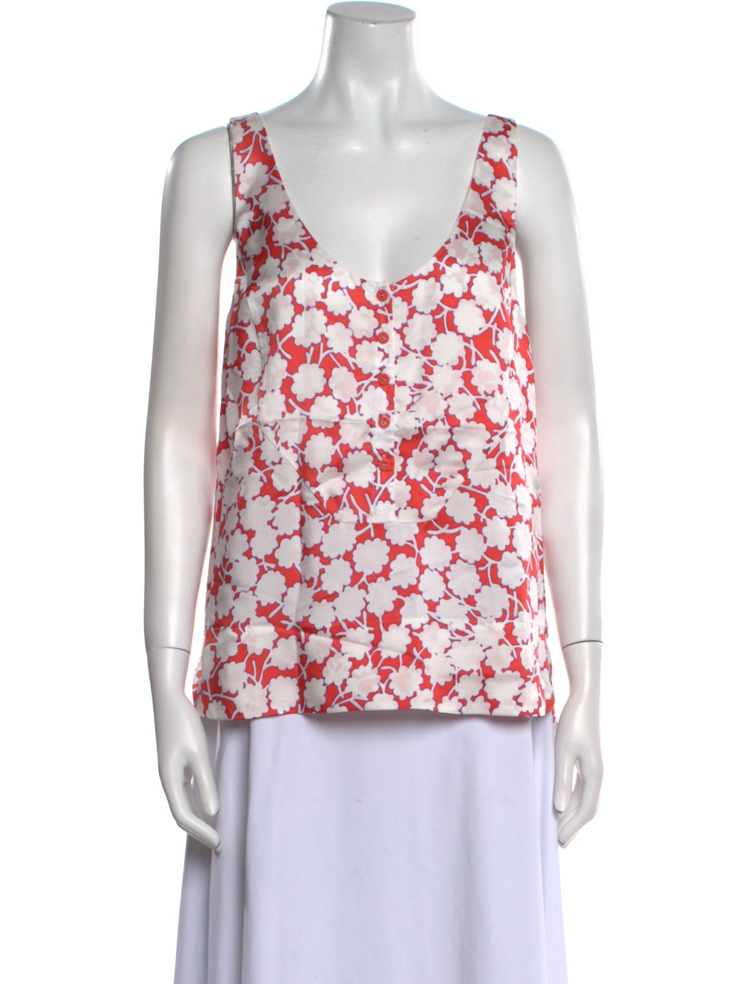 Diane von Furstenberg Floral Print Scoop Neck Blouse