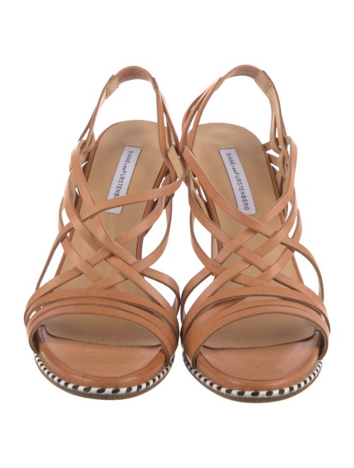 Diane von Furstenberg Leather Cutout Accent Slingback Sandals