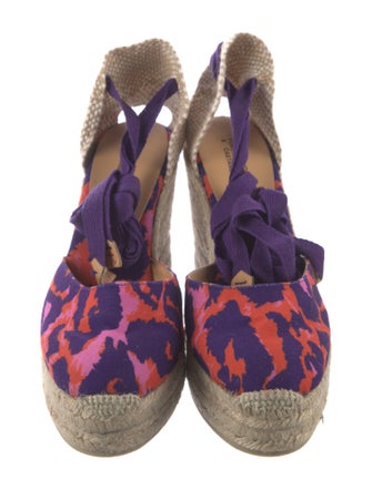 Diane von Furstenberg Canvas Printed D'Orsay Pumps