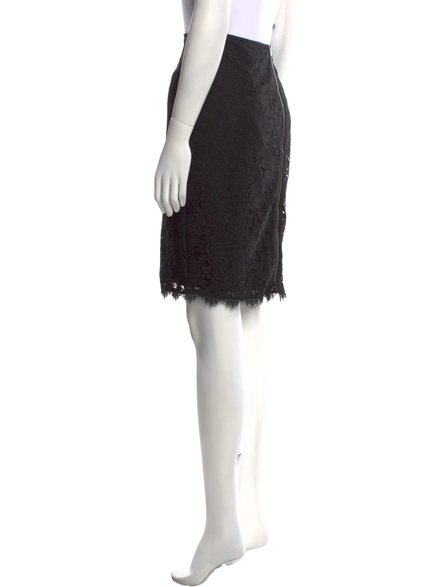 Diane von Furstenberg Lace Trim Embellishment Knee-Length Skirt
