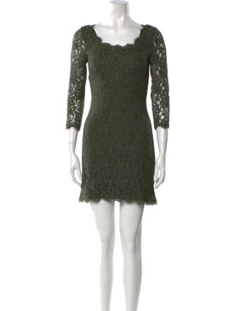 Diane von Furstenberg Lace Pattern Mini Dress